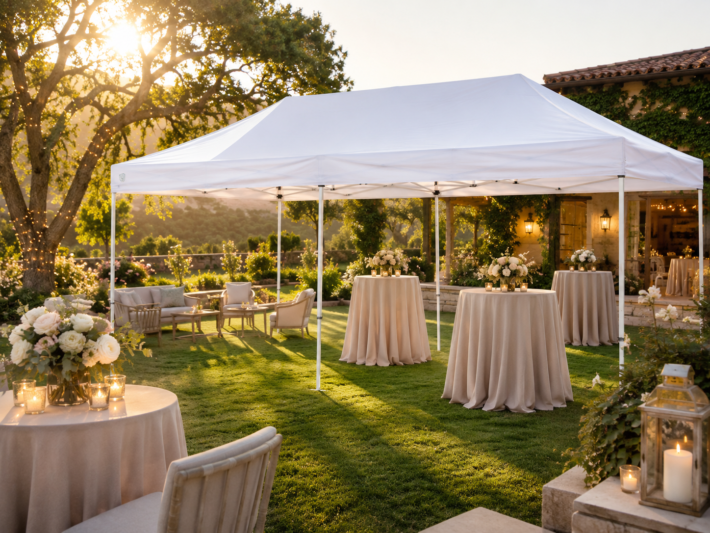 White 10'×20' Event Tent